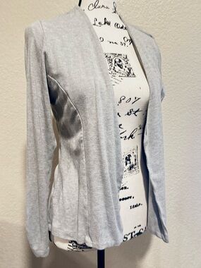Veronica M Gray Open Front Structured Lightweight Office Cardigan Oversized S